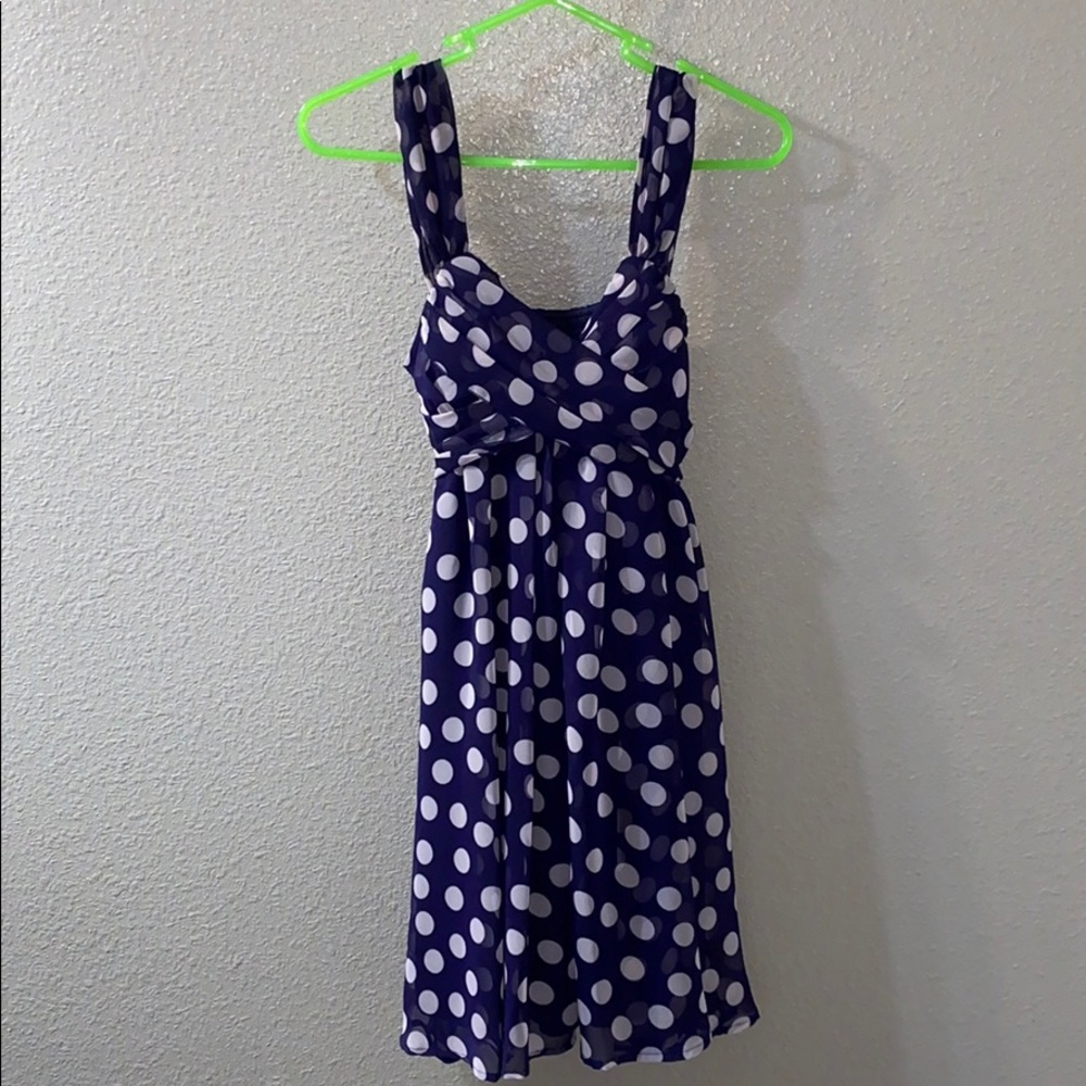 NWT Flowy Purple Polka Dot Dress